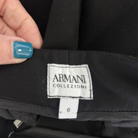 Armani Collezioni Black Straight Leg Cuffed Pants NWT $545 Size 6 - Picture 5 of 10